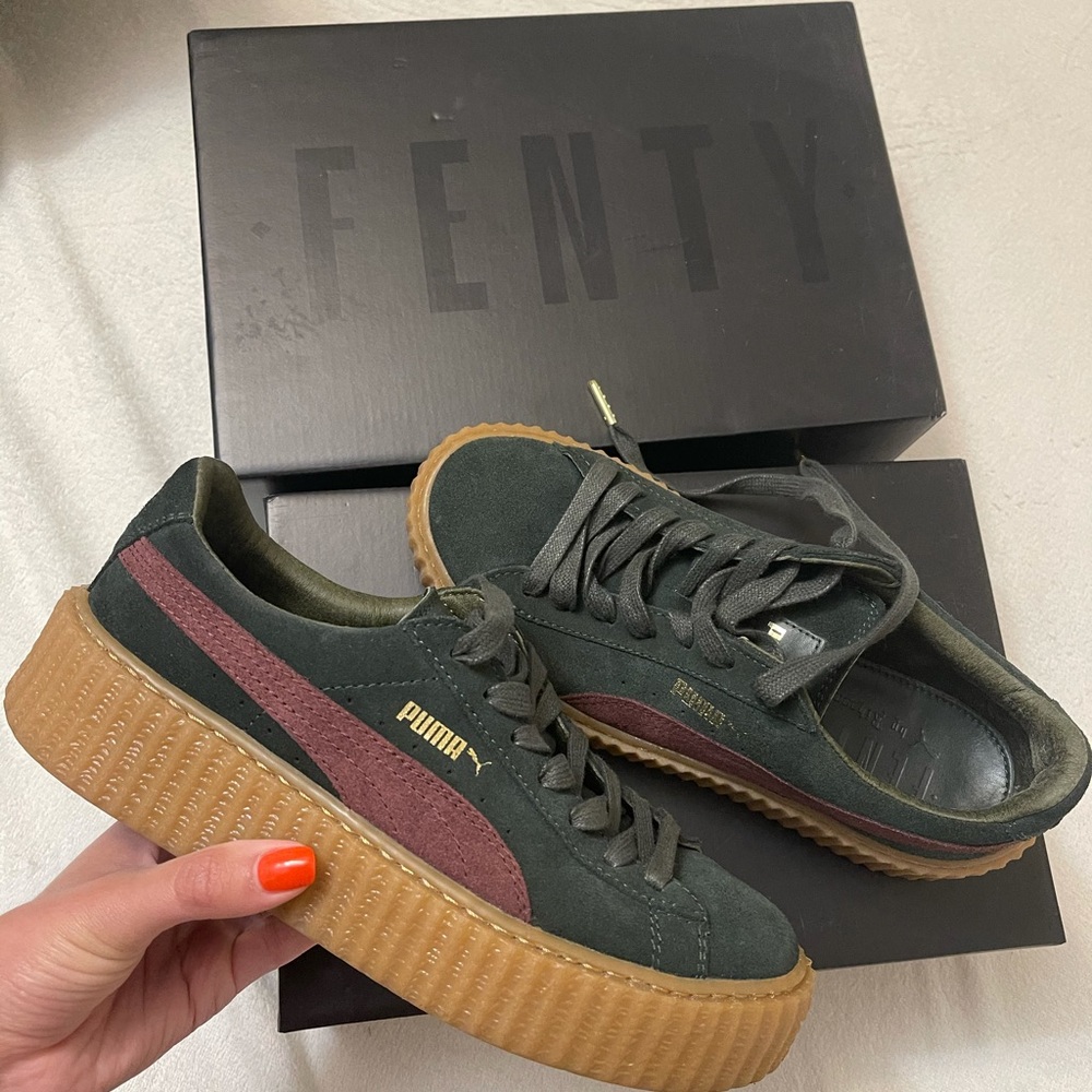 FENTY Puma 2016 Suede Green/Bordeaux Creepers 7.5